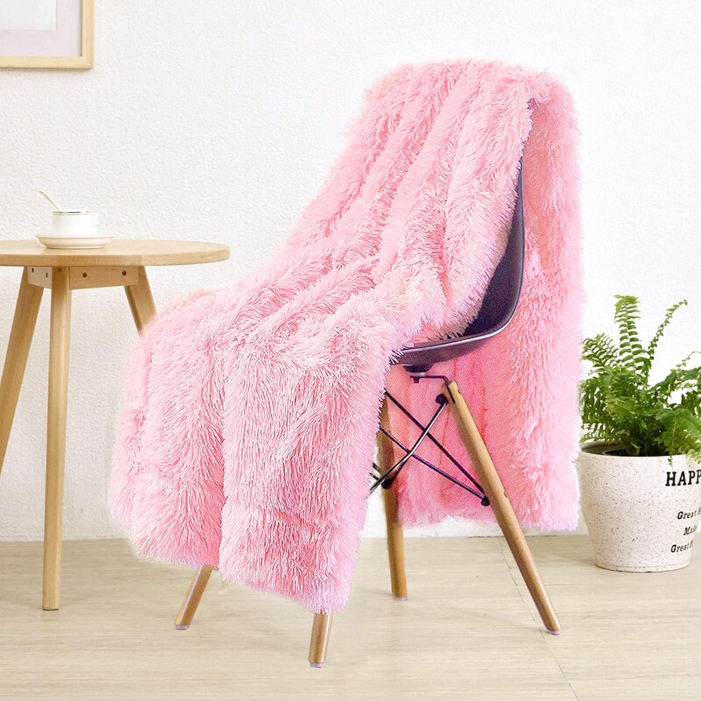 Super Soft Shaggy Faux Fur Throw Blanket, Plush Fuzzy Sherpa Throw Blanket for Couch, Cozy Fluffy Cream White Blankets for Bed Chair Sofa, 30'' X 40''