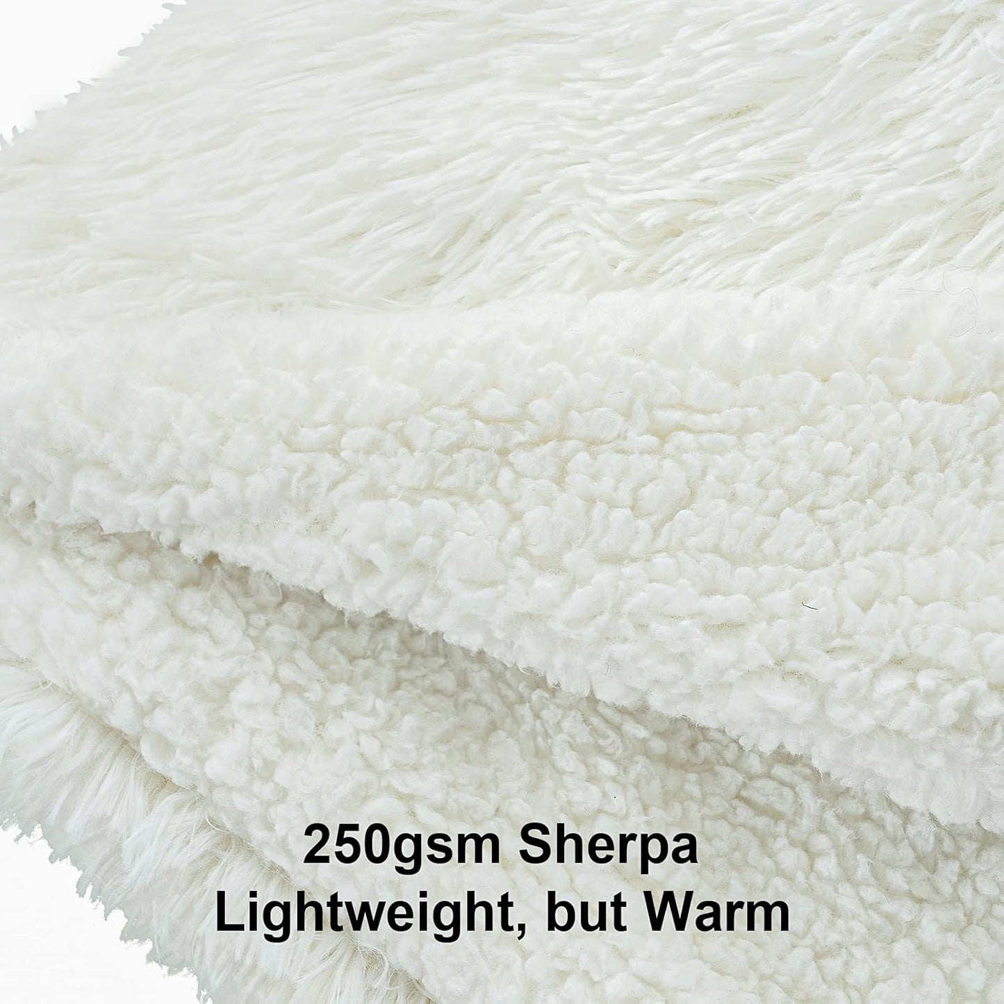 Super Soft Shaggy Faux Fur Throw Blanket, Plush Fuzzy Sherpa Throw Blanket for Couch, Cozy Fluffy Cream White Blankets for Bed Chair Sofa, 30'' X 40''