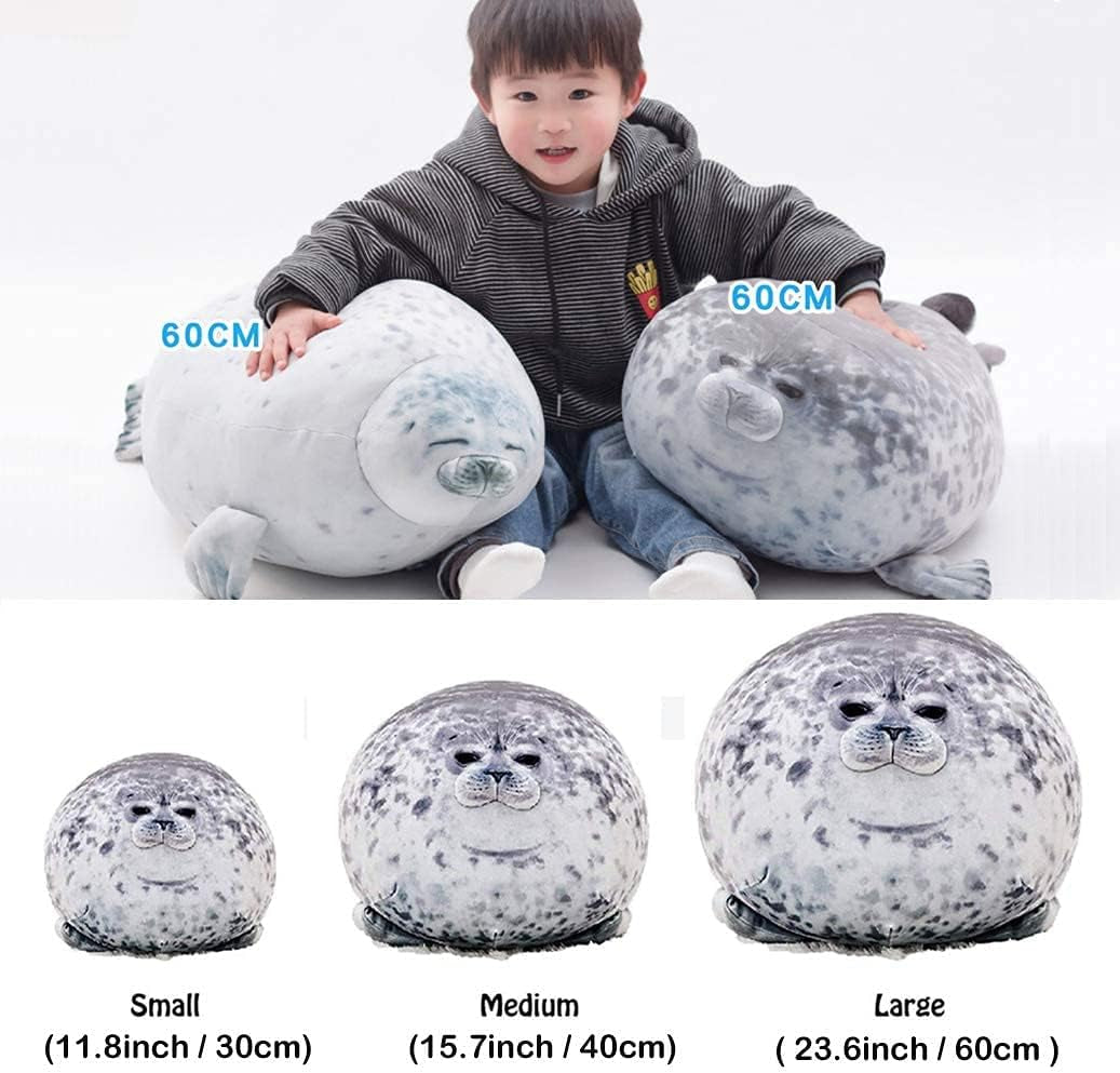 Chubby Blob Seal Pillow Cute Seal Plush Toy Cotton Stuffed Animals (Small)