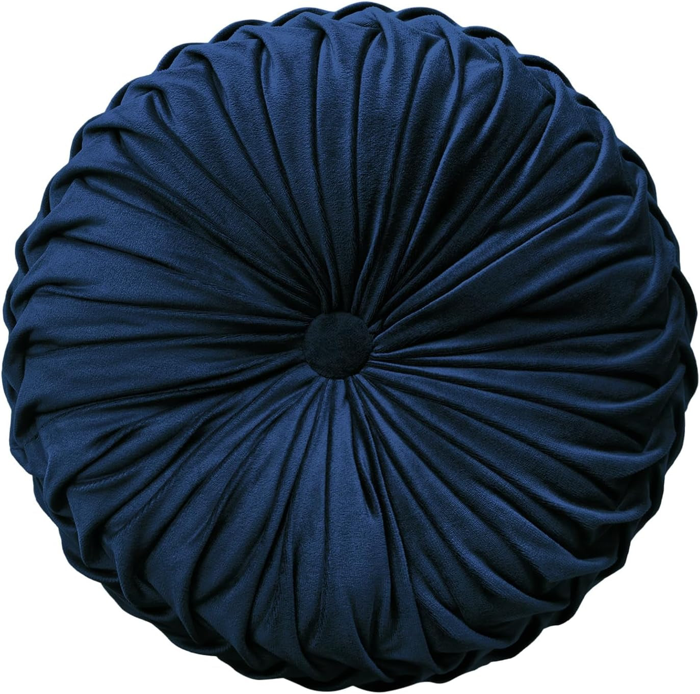 Round Throw Pillow Velvet Home Decoration Pleated round Pillow Cushion for Couch Chair Bed Car Grey (Apricot)
