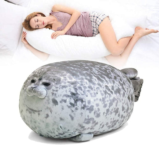 Chubby Blob Seal Pillow Cute Seal Plush Toy Cotton Stuffed Animals (Small)