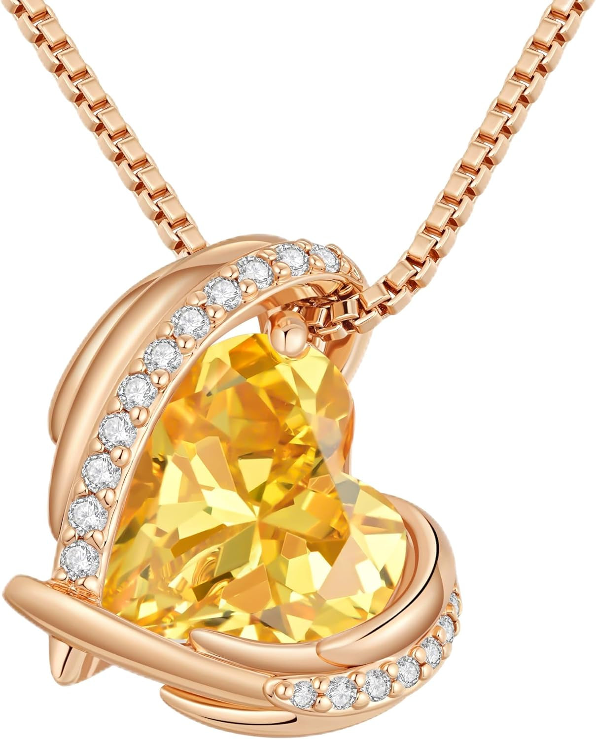 Mothers Day Gifts for Mom,Love Heart Pendant Necklaces for Women, Silver Tone Rose Gold Tone Birthstone Jewelry Gifts for Wife Her