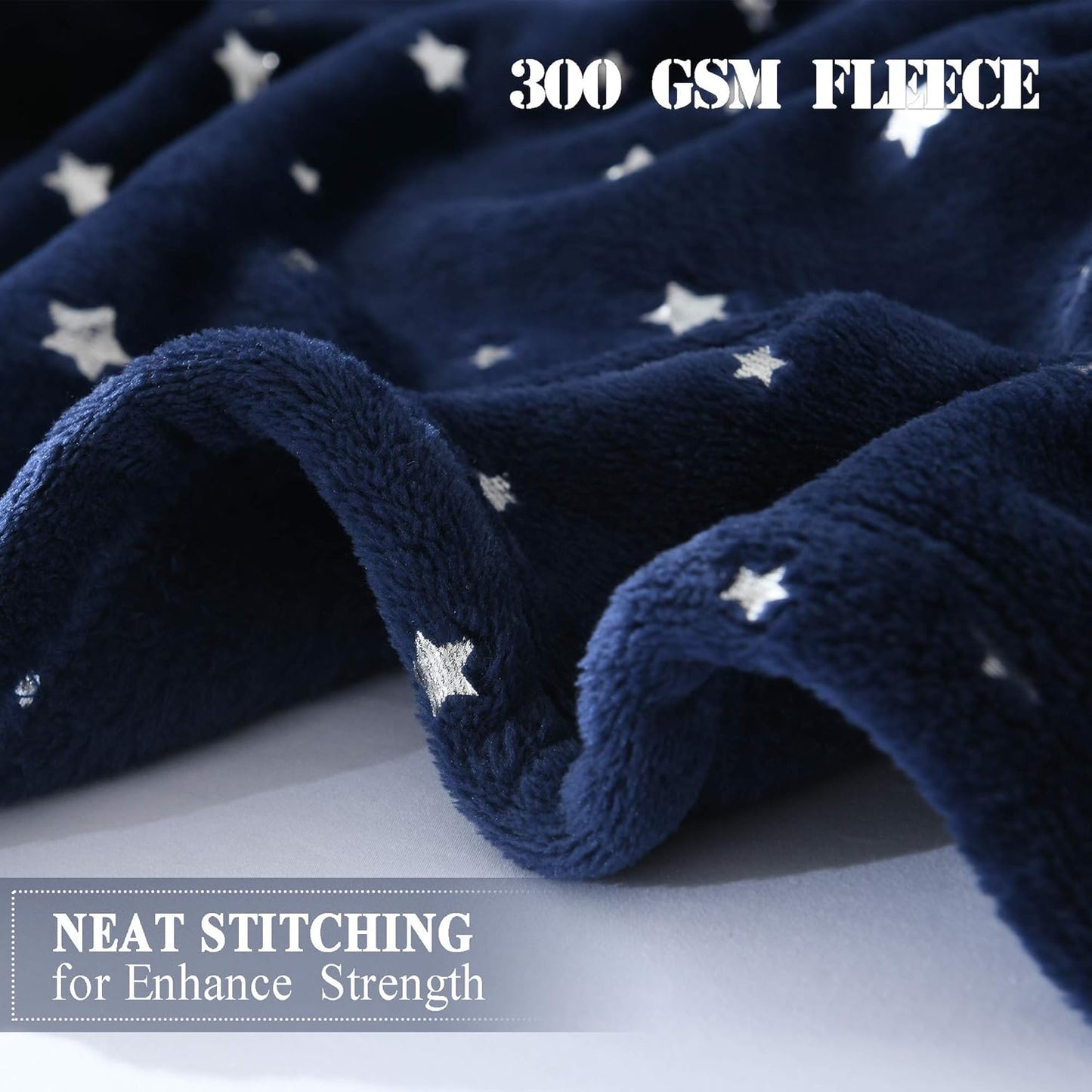Throw Blanket, Ultra Soft Thick Microplush Bed Blanket, All Season Premium Fluffy Microfiber Fleece Throw for Sofa Couch (Twin Size 65"X80", Navy Blue)