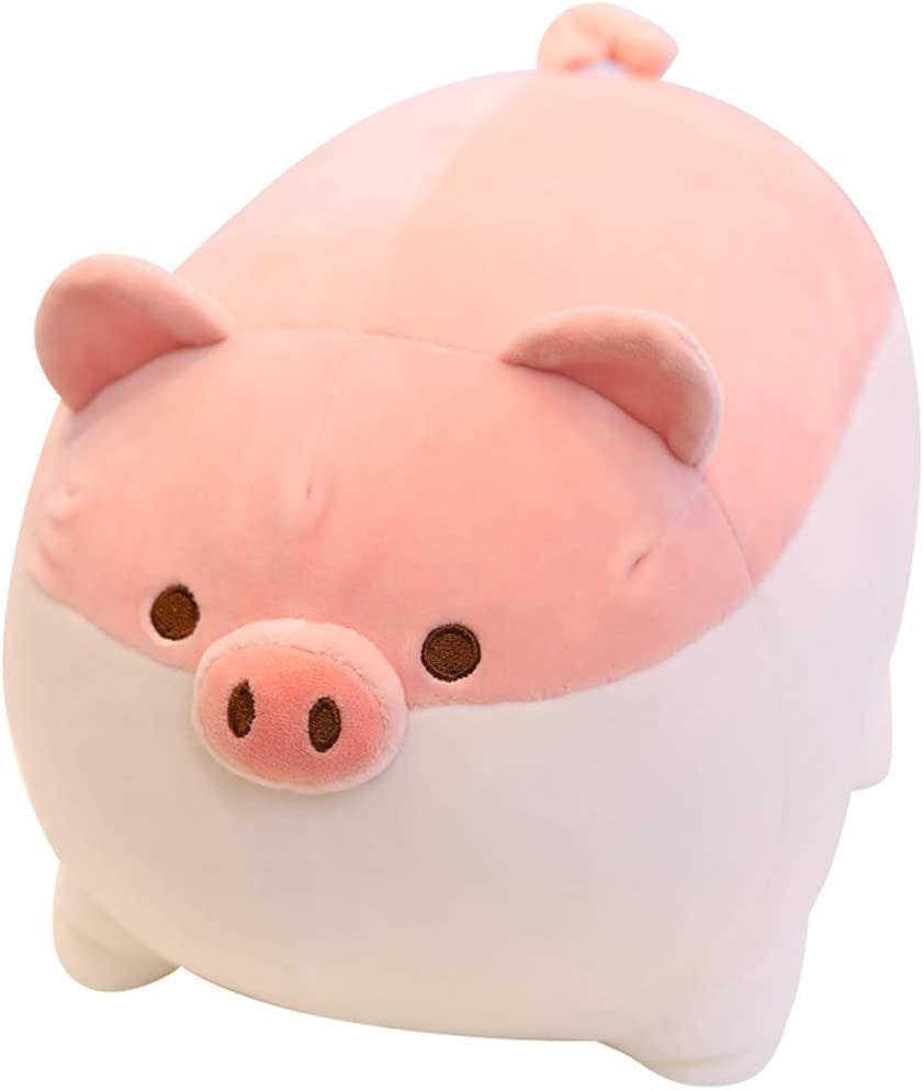 Soft Fat Pig Plush Hugging Pillow,Cute Piggy Stuffed Animal Doll Toy Gifts for Bedding, Kids Birthday, Valentine, Christmas (Pink, 15.7")