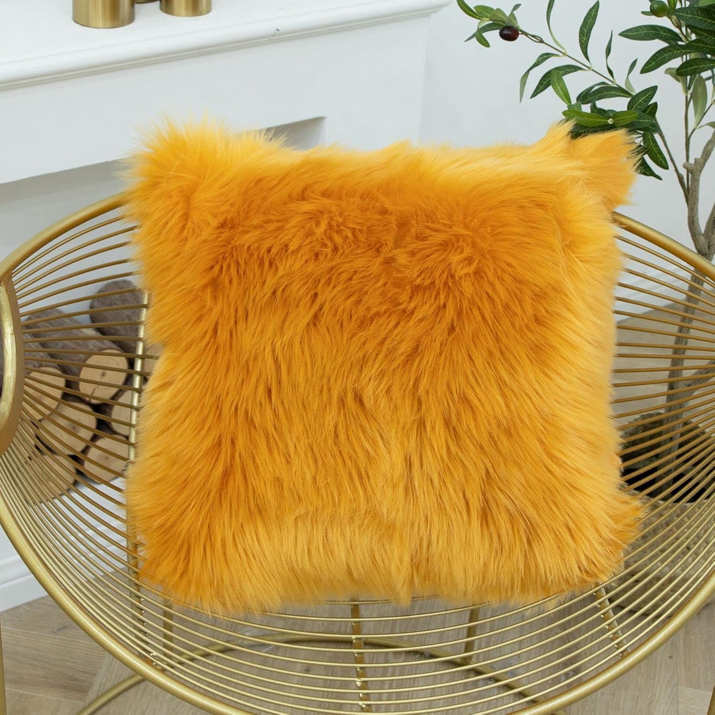 Decorative Lumbar Soft Faux Fur Throw Pillow Cover Luxury Series Rectangle Plush Pillow Case Cushion Cover for Couch Sofa Bed (12" X 20", White)