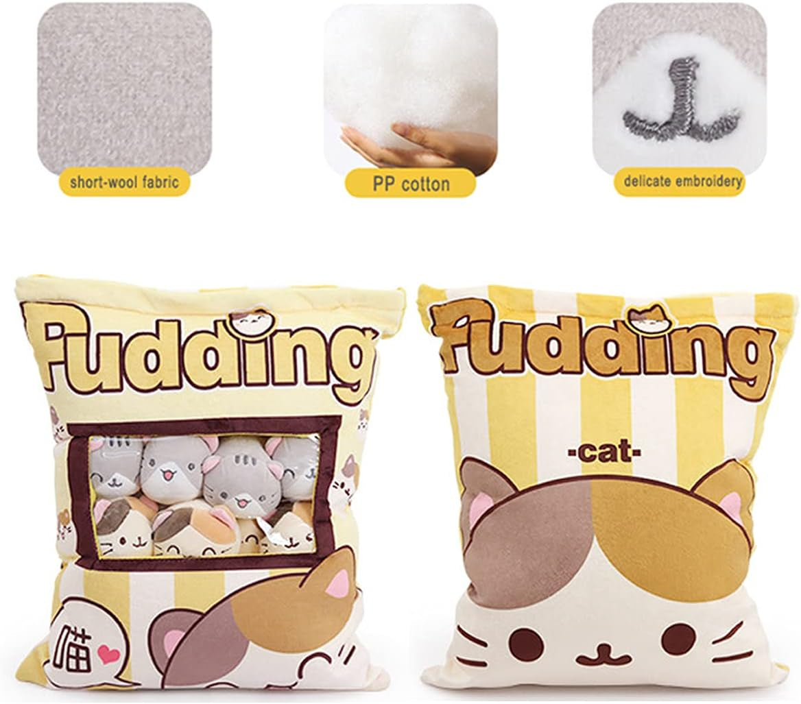 Cute Plush Pillow Throw Pillow Removable Stuffed Animal Toys Creative Gifts for Girls (Kitten)