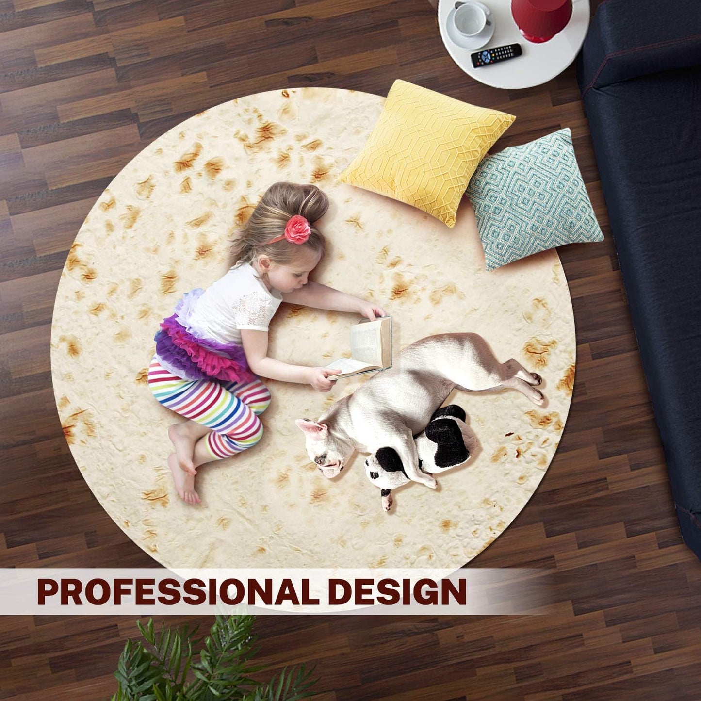 63 Inch Burrito Tortilla Blanket, Funny Blankets Tortilla Blanket Adult Size for Adult Kids, Kids Throw Blanket Food Blankets for Travel Home