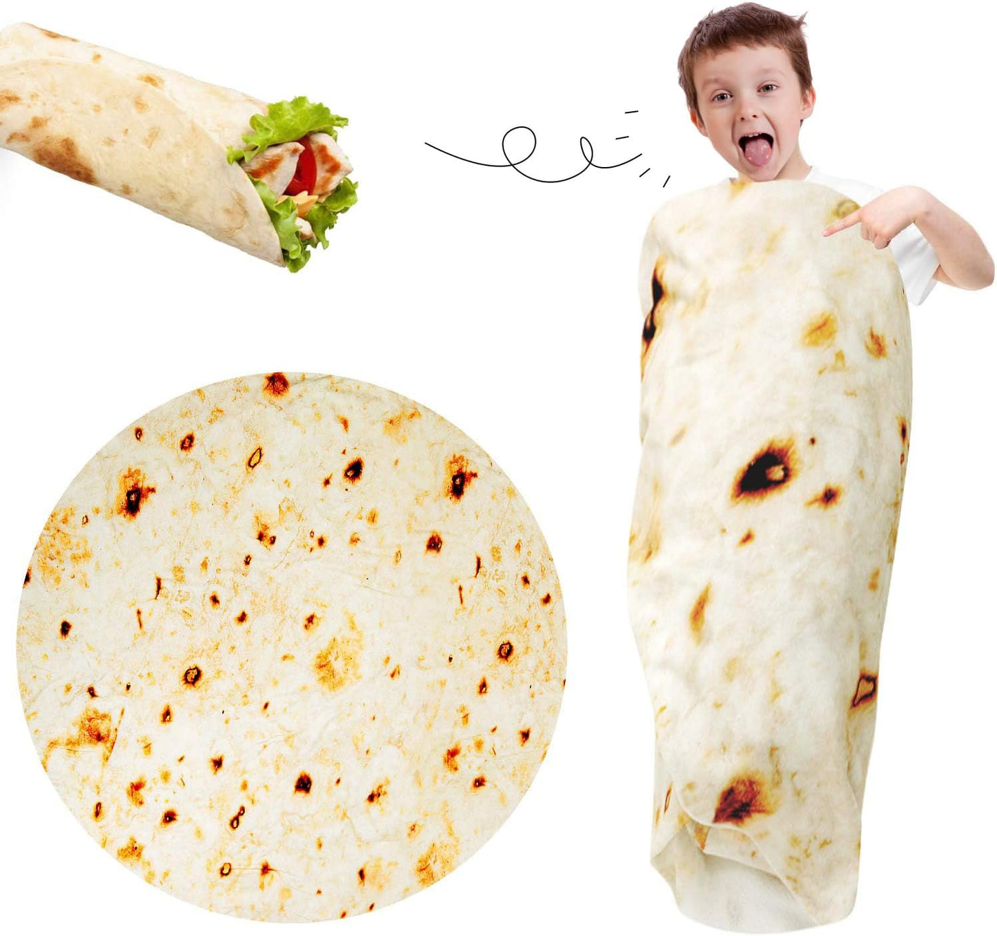 Pizza Blanket for Teen Kids, 60 Inch Throw Blanket, round Pepperoni Pizza Food Blanket, Funny Gifts for Boy Girl, Soft Flannel Blanket for Bed Office Travel