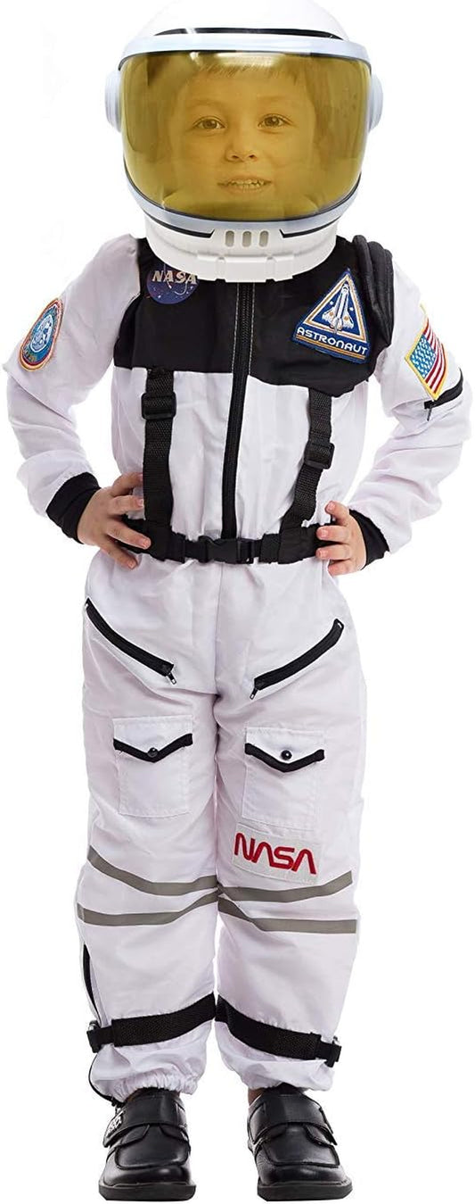 Astronaut Costume with Helmet, Space Suit for Toddler, Kids Astronaut Halloween Costume for Cosplay