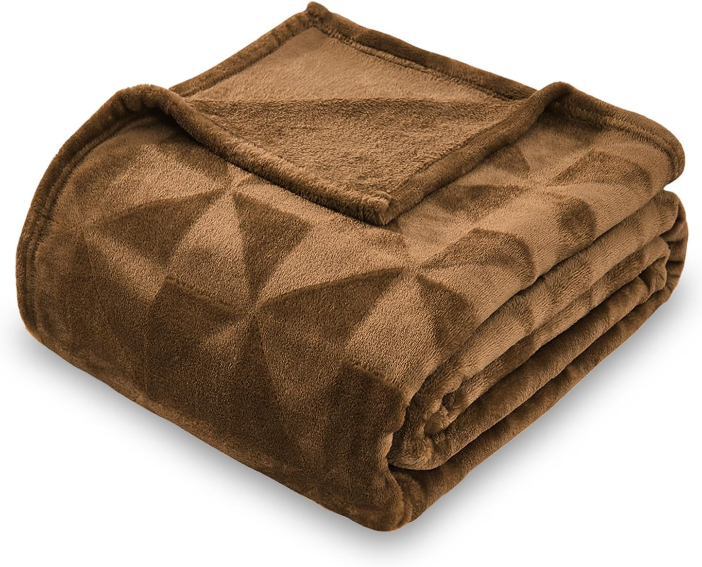Super Soft Flannel Fleece Bed Blanket, Lightweight Cozy Warm Leaves Textured Plush Blanket as Bedspread Coverlet Bed Cover for All Seasons, 90 X 90 Inches, Blue Coral
