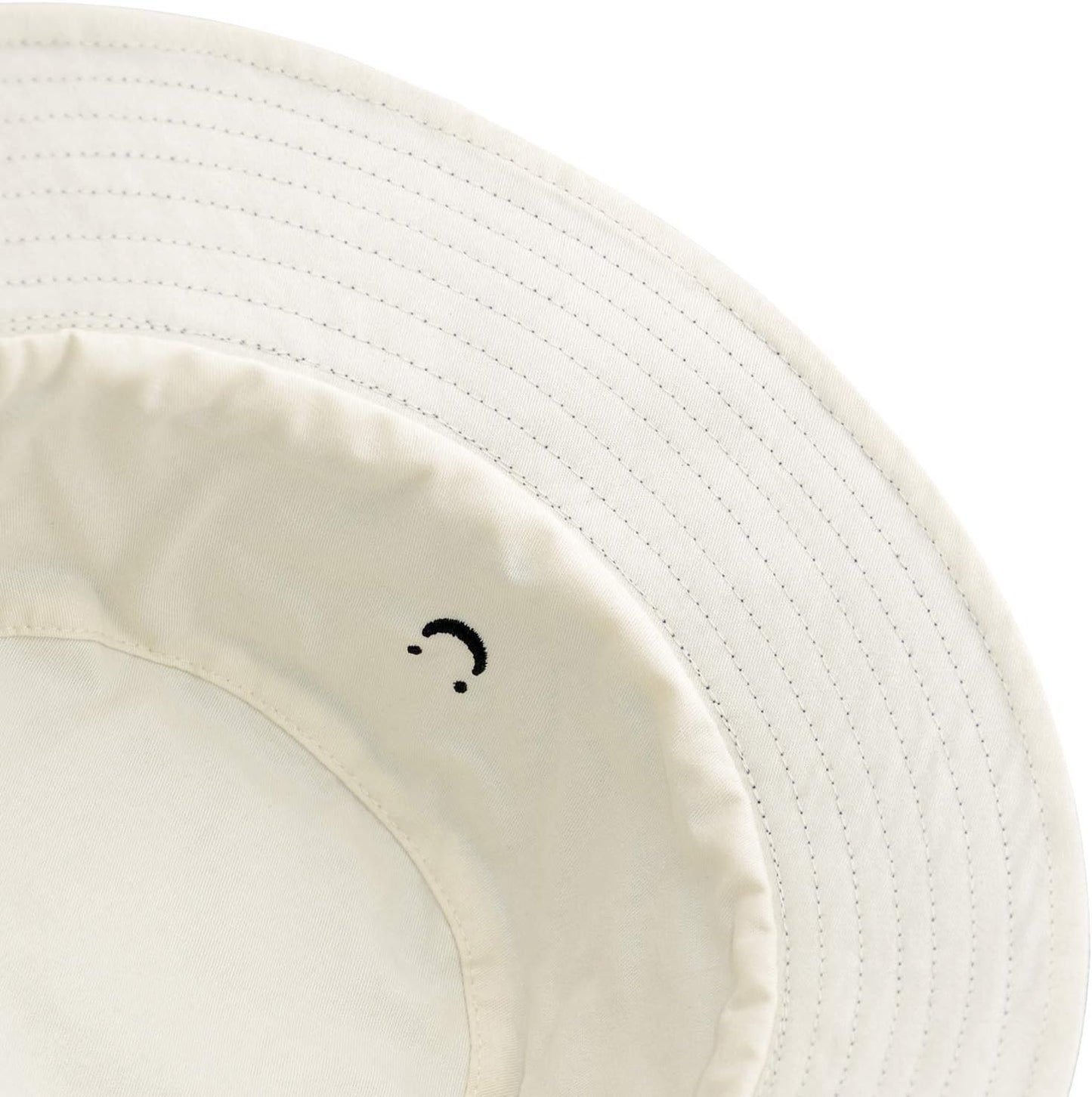 Bucket Hat Unisex 100% Cotton Smile Face Embroidery Reversible Hat Travel Bucket Beach Sun Hat Outdoor Cap