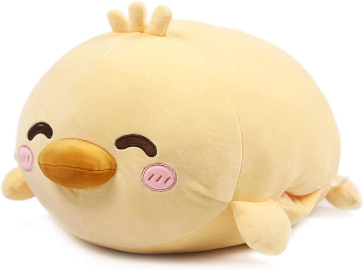 Duck Plush Pillow Stuffed Animal Snuggly Pillow Cute Plush Toy Snuggle Buddy Duck Plushie Kawaii Soft Hugging Pillow for Kids Boys Girls 17.7In