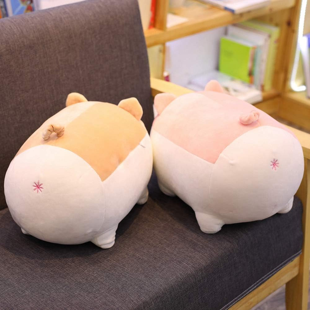 Soft Fat Pig Plush Hugging Pillow,Cute Piggy Stuffed Animal Doll Toy Gifts for Bedding, Kids Birthday, Valentine, Christmas (Pink, 15.7")