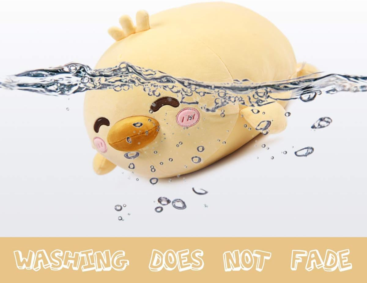 Duck Plush Pillow Stuffed Animal Snuggly Pillow Cute Plush Toy Snuggle Buddy Duck Plushie Kawaii Soft Hugging Pillow for Kids Boys Girls 17.7In