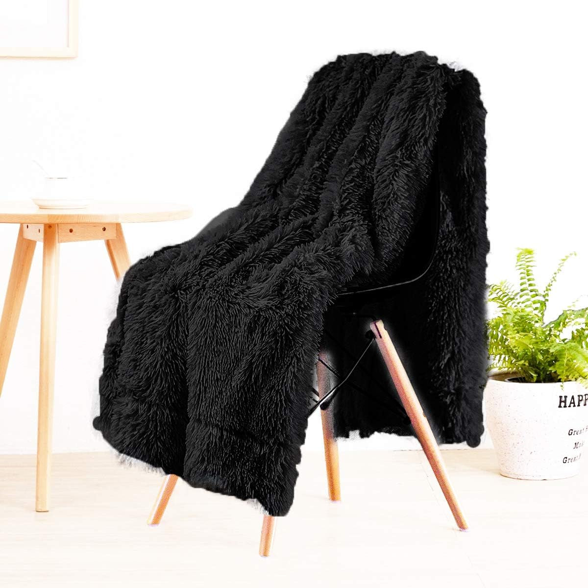 Super Soft Shaggy Faux Fur Throw Blanket, Plush Fuzzy Sherpa Throw Blanket for Couch, Cozy Fluffy Cream White Blankets for Bed Chair Sofa, 30'' X 40''