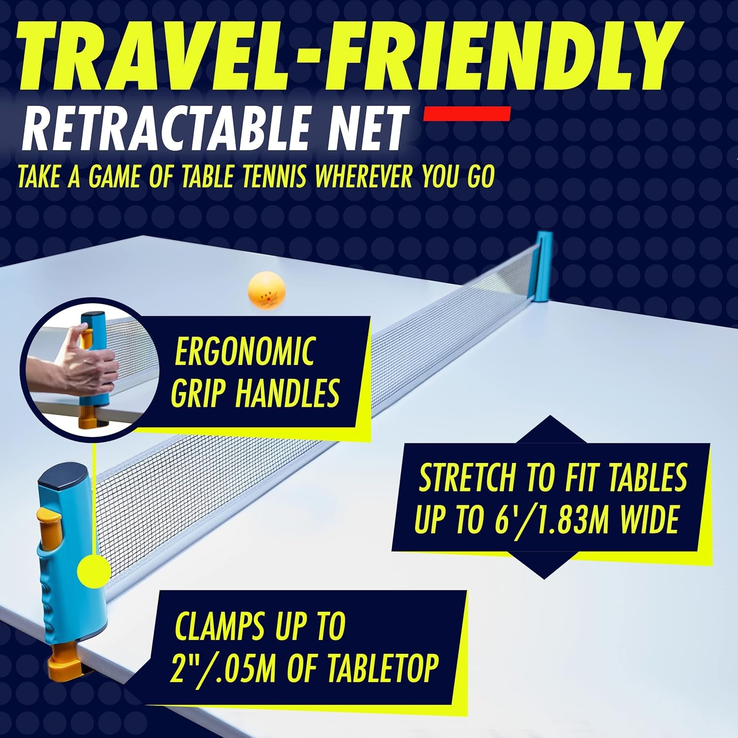 Professional Ping Pong Paddle Sets - 2 Player or 4 Player Table Tennis Paddles, Retractable Net, Pingpong Balls and Carry Bag Storage Case - Table Tennis Equipment & Ping Pong Accessories