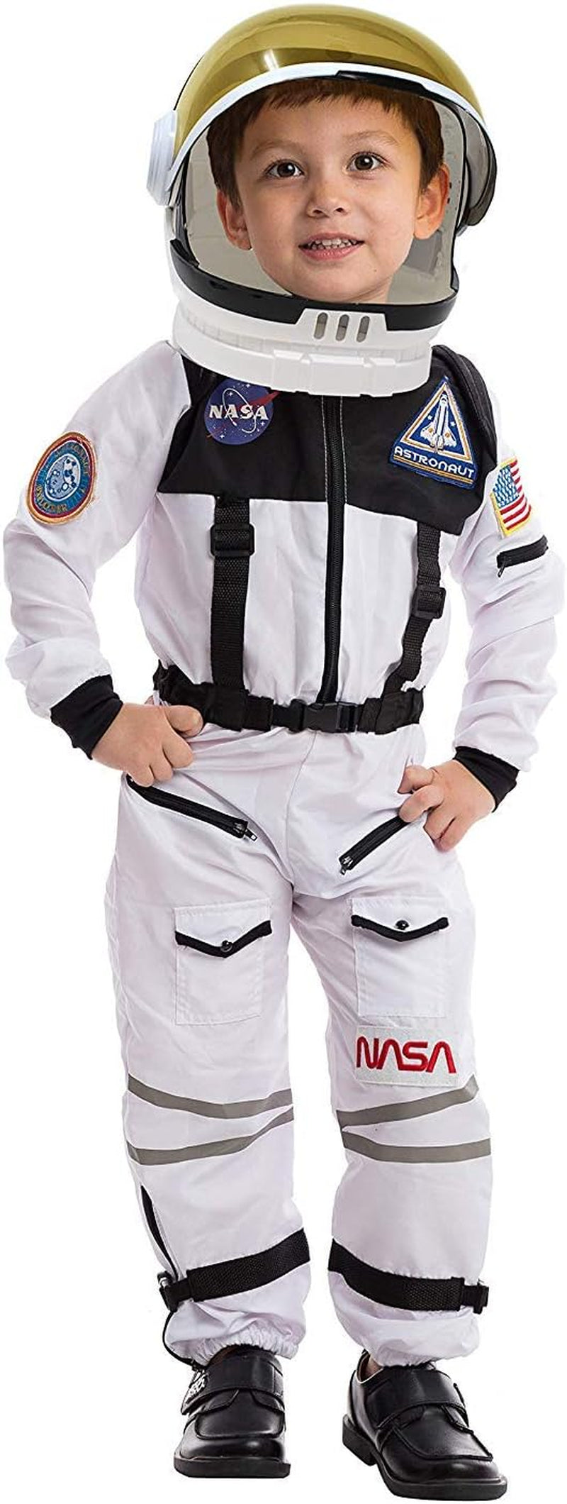 Astronaut Costume with Helmet, Space Suit for Toddler, Kids Astronaut Halloween Costume for Cosplay