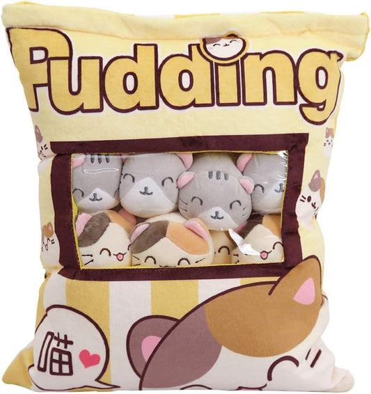 Cute Plush Pillow Throw Pillow Removable Stuffed Animal Toys Creative Gifts for Girls (Kitten)