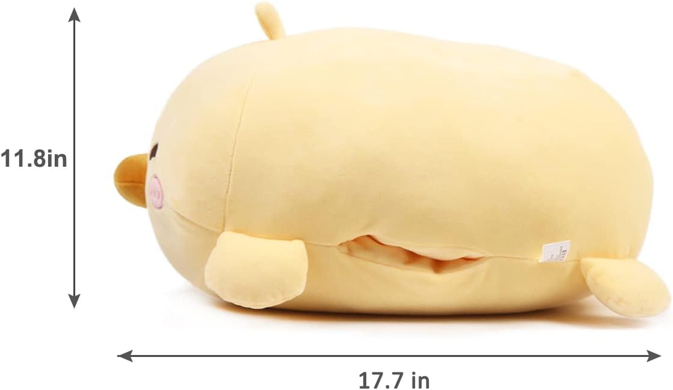 Duck Plush Pillow Stuffed Animal Snuggly Pillow Cute Plush Toy Snuggle Buddy Duck Plushie Kawaii Soft Hugging Pillow for Kids Boys Girls 17.7In