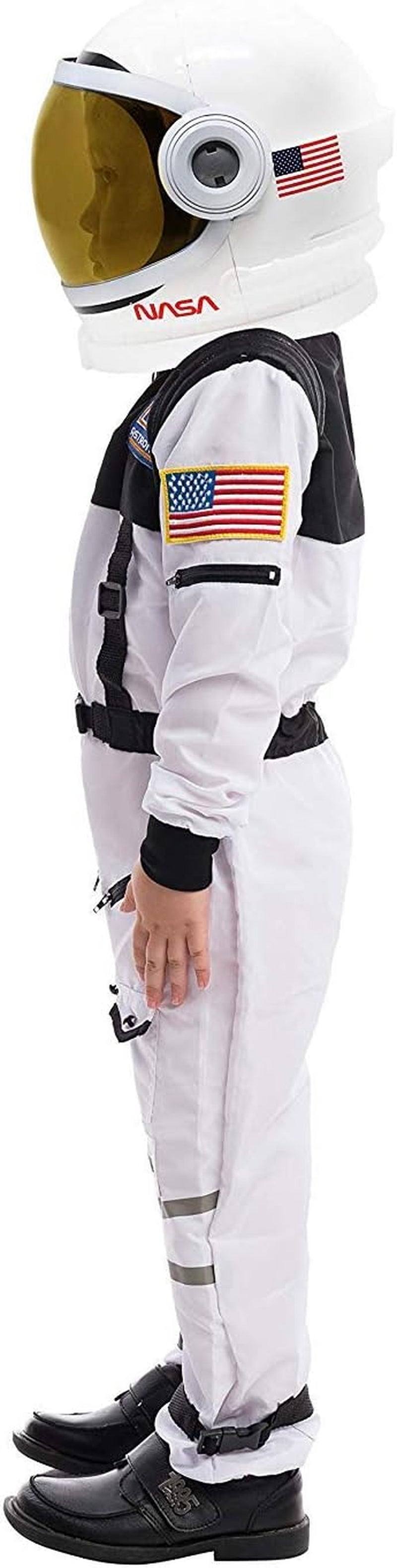 Astronaut Costume with Helmet, Space Suit for Toddler, Kids Astronaut Halloween Costume for Cosplay