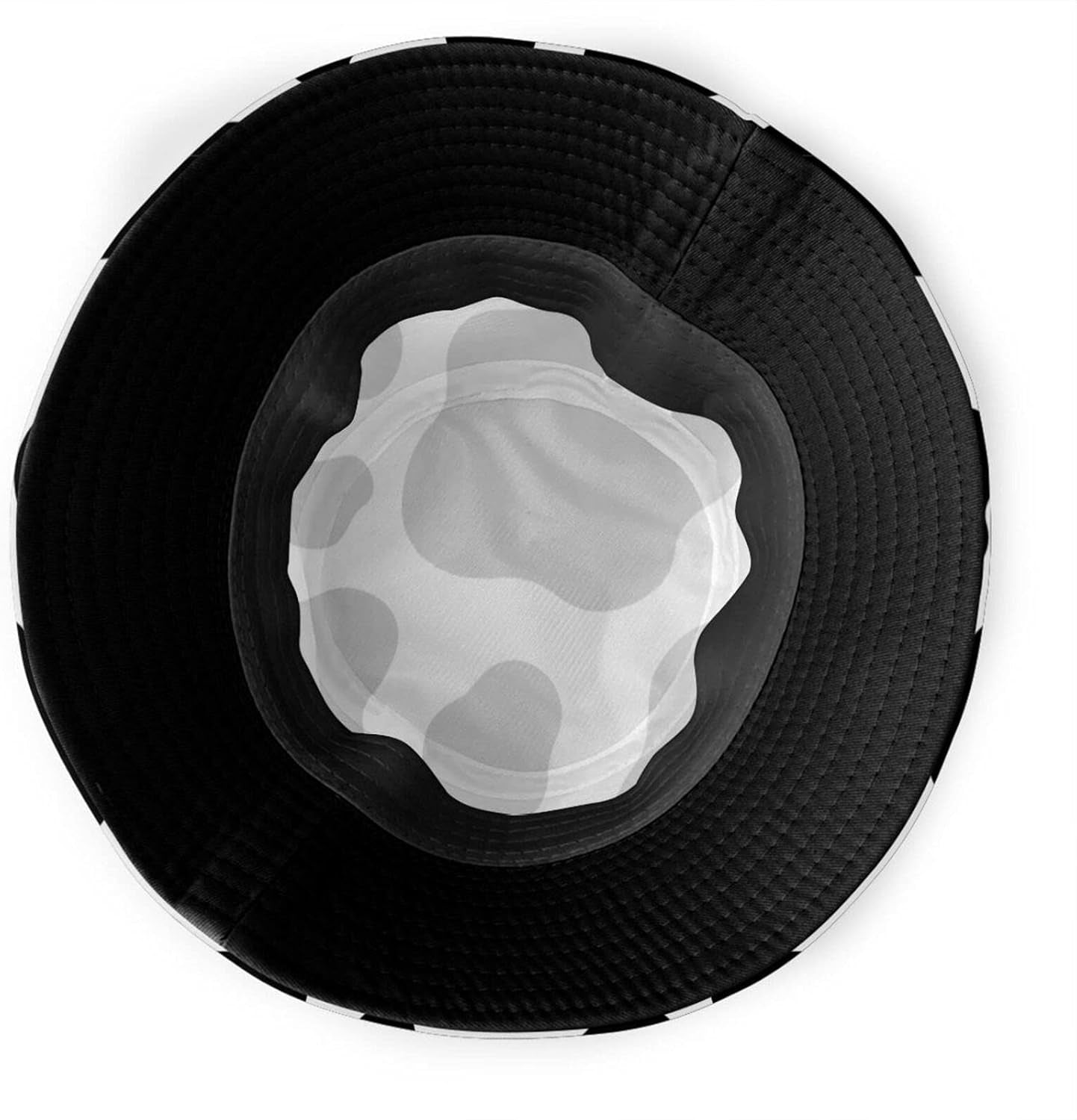 Black and White Cow Print Bucket Hats Fashion Sun Cap Packable Outdoor Fisherman Hat for Women and Men