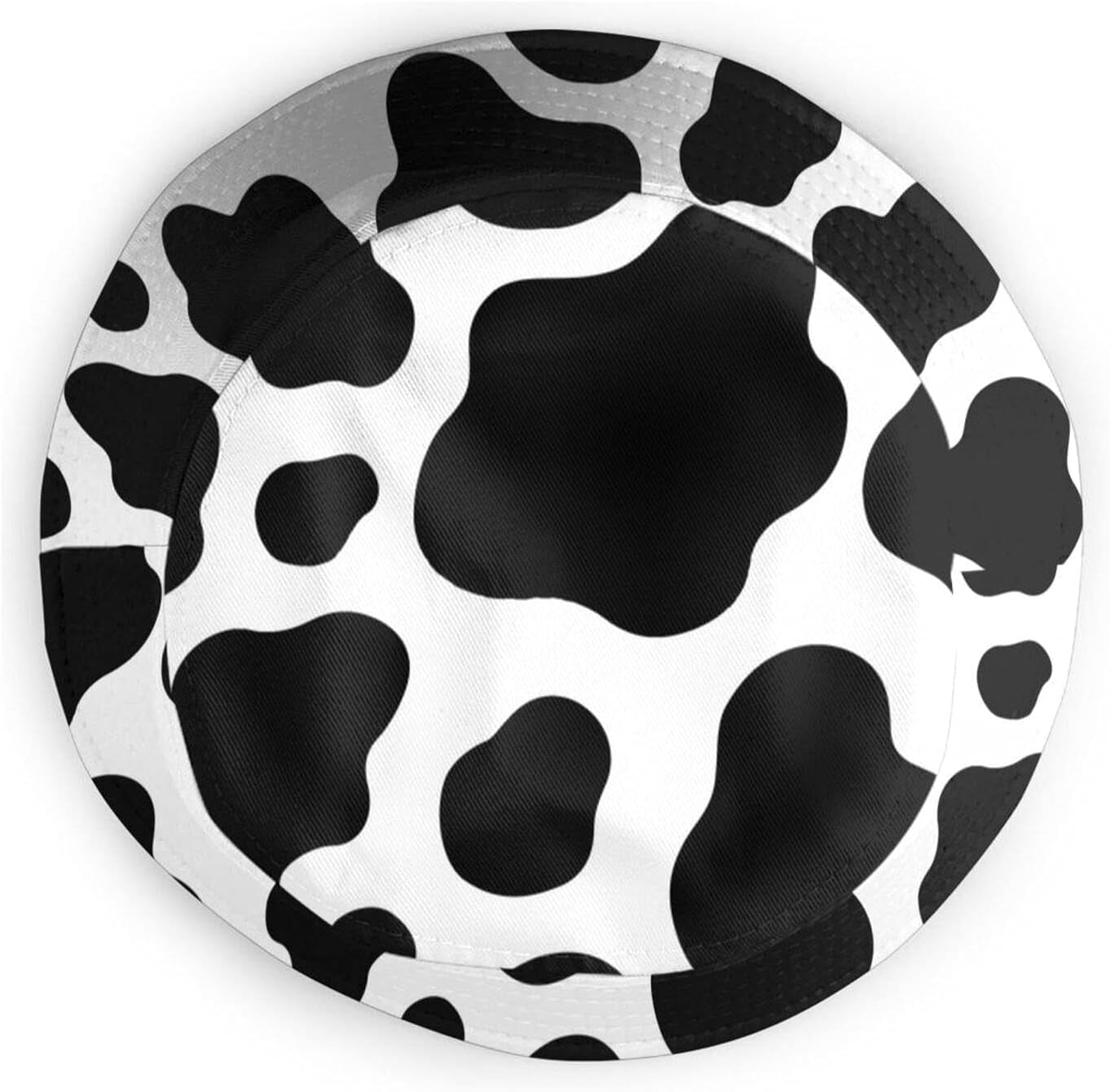 Black and White Cow Print Bucket Hats Fashion Sun Cap Packable Outdoor Fisherman Hat for Women and Men