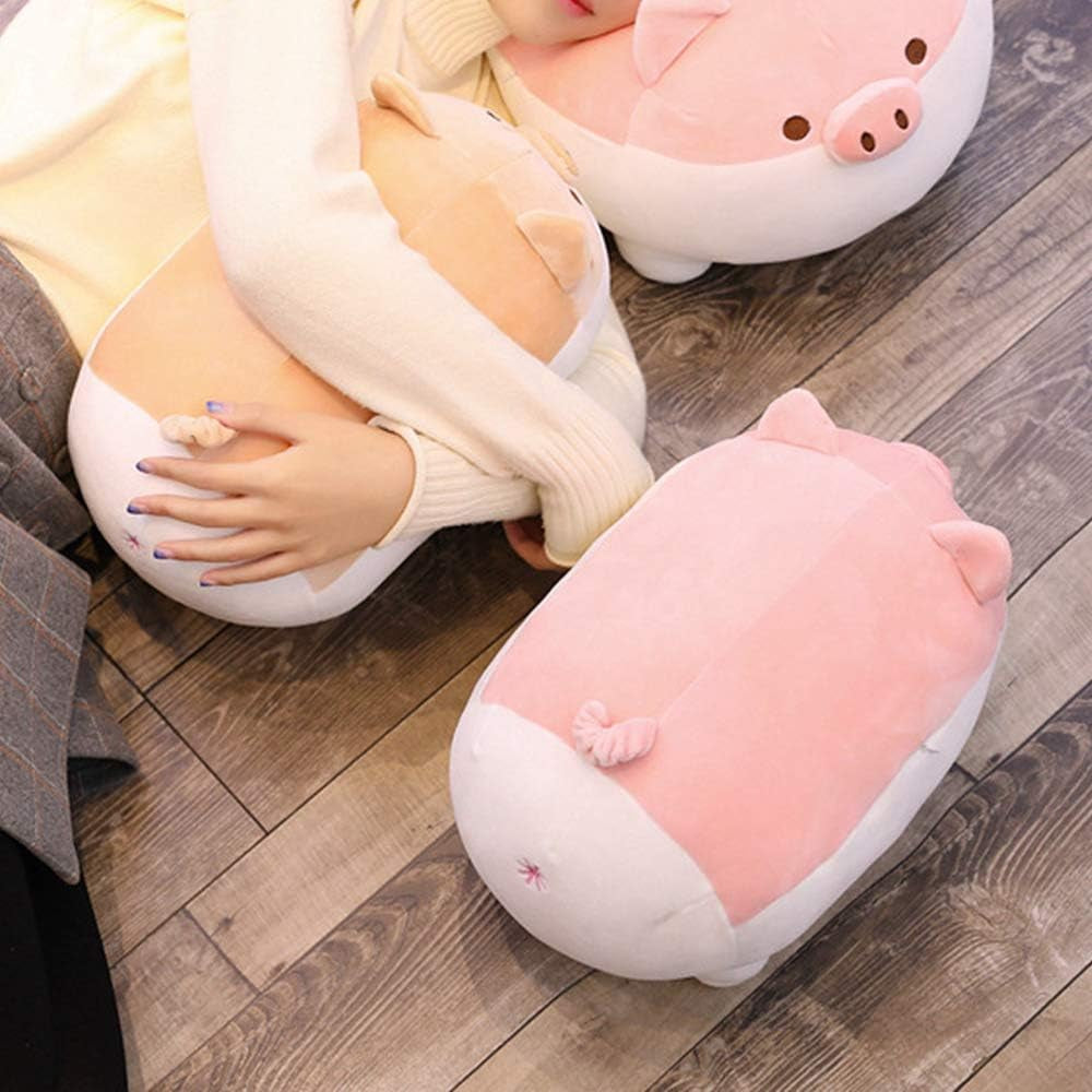 Soft Fat Pig Plush Hugging Pillow,Cute Piggy Stuffed Animal Doll Toy Gifts for Bedding, Kids Birthday, Valentine, Christmas (Pink, 15.7")