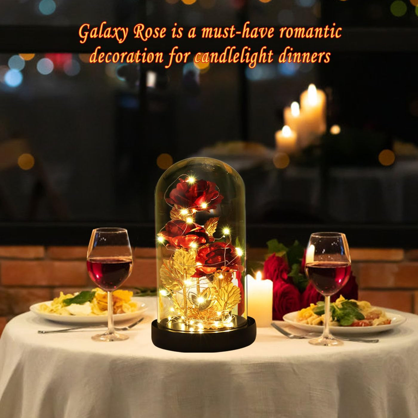 Birthday Gifts for Women,Anniversary Rose Gifts for Wife,Galaxy Flower Rose with 2 Lighting Mode,Colorful Gold Foil Enchanted Rose in Glass Dome,Flower Rose Gifts for Mom Wife Girlfriend Sister Friend