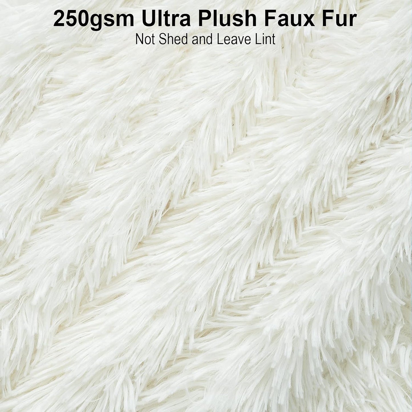 Super Soft Shaggy Faux Fur Throw Blanket, Plush Fuzzy Sherpa Throw Blanket for Couch, Cozy Fluffy Cream White Blankets for Bed Chair Sofa, 30'' X 40''