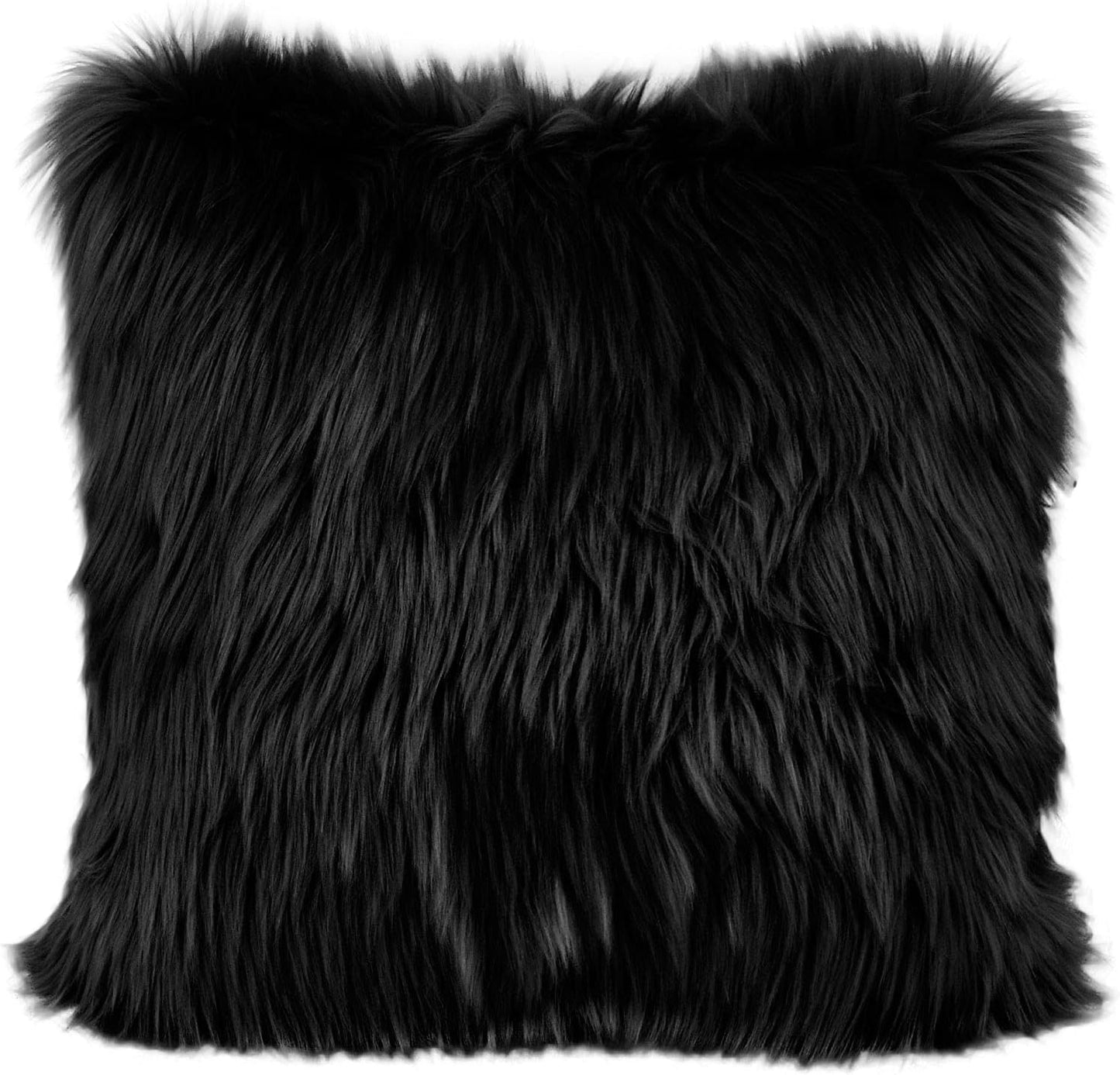 Decorative Lumbar Soft Faux Fur Throw Pillow Cover Luxury Series Rectangle Plush Pillow Case Cushion Cover for Couch Sofa Bed (12" X 20", White)
