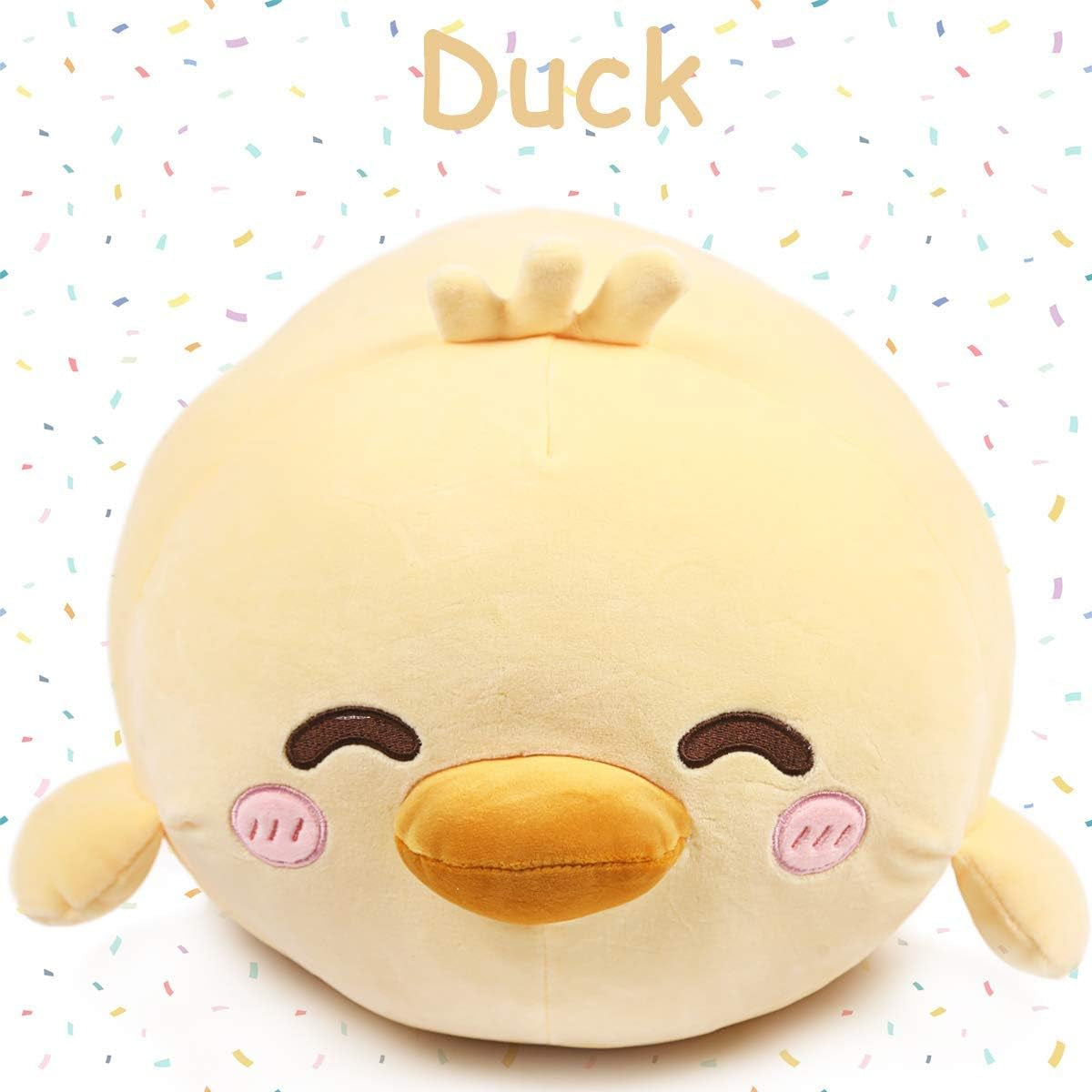 Duck Plush Pillow Stuffed Animal Snuggly Pillow Cute Plush Toy Snuggle Buddy Duck Plushie Kawaii Soft Hugging Pillow for Kids Boys Girls 17.7In