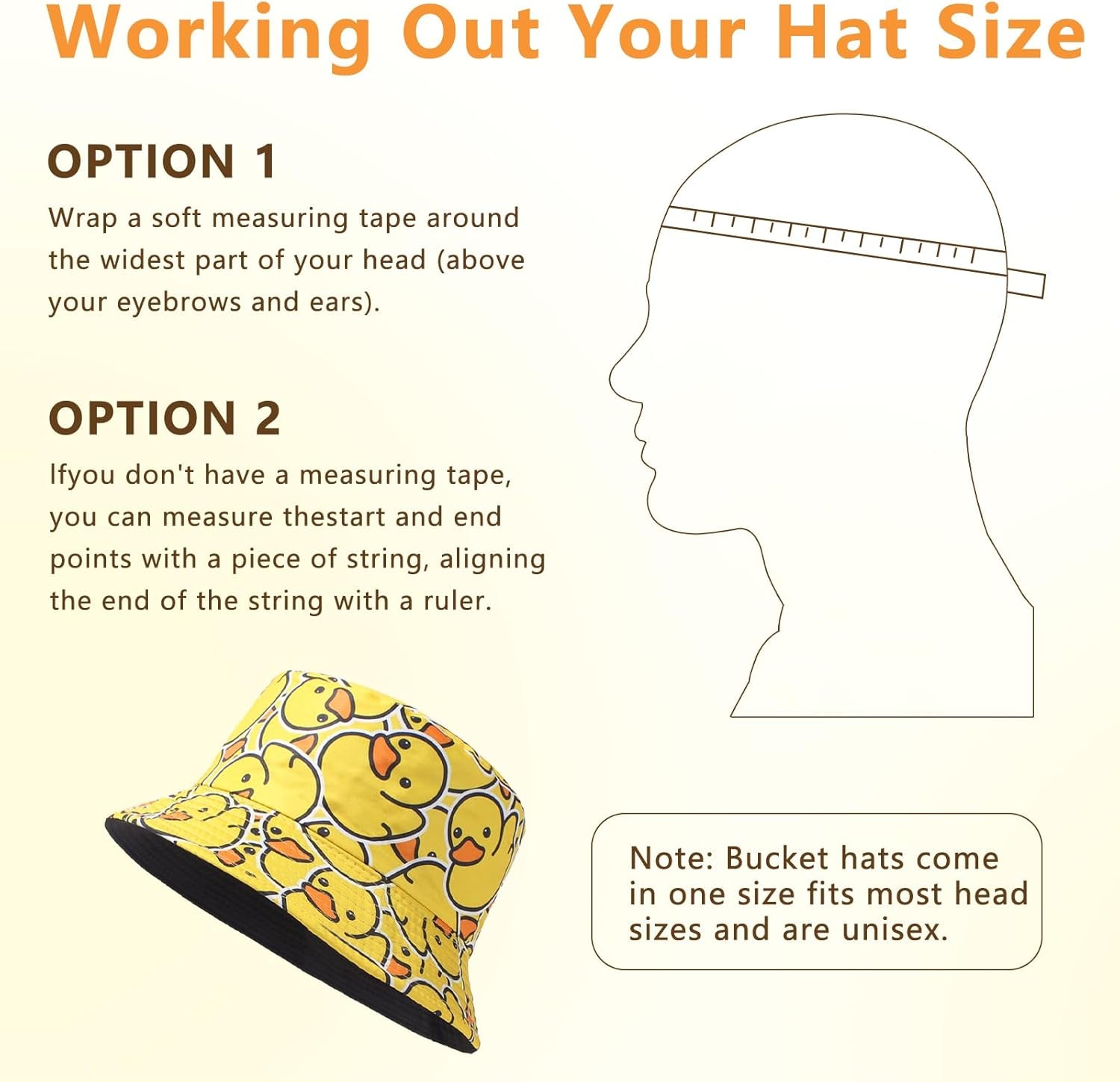 Rubber Duck Pattern Bucket Hats Fashion Sun Cap Packable Outdoor Fisherman Hat for Women and Men